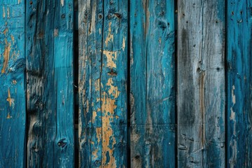 Serenity Blue Aged Wood Texture and Background with Rustic Wall and Vintage Timber Panel