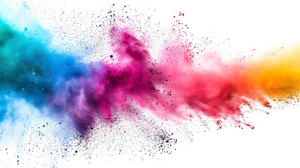 Abstract powder splatted background. Colorful powder explosion on white background. Colored cloud. Colorful dust explode. Paint Holi. - obrazy, fototapety, plakaty
