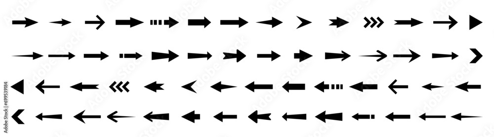 Wall mural arrow icon. modern simple arrows. collection different arrows on flat style for web design or interf