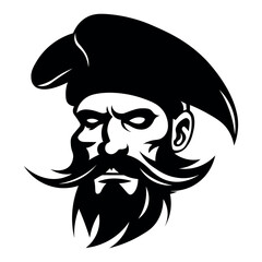 Pirate black vector icon on white background