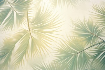 Delicate green background made of branches of tropical compound leaves