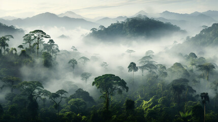 Panorama of the rainforest tree