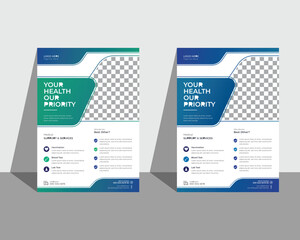 Corporate healthcare medical flyer or poster design layout.