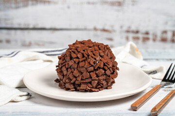 Cake. Chocolate cake on a white background