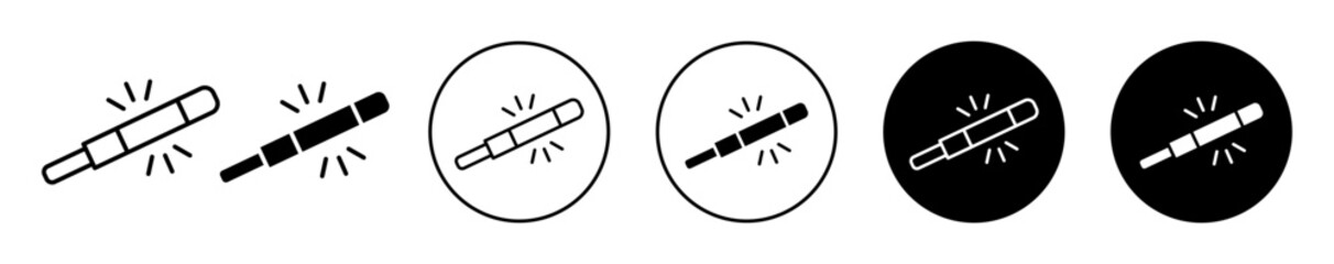 bright light stick icon editable vector logo. magic tube light illuminated and glow stick outline symbol flat style