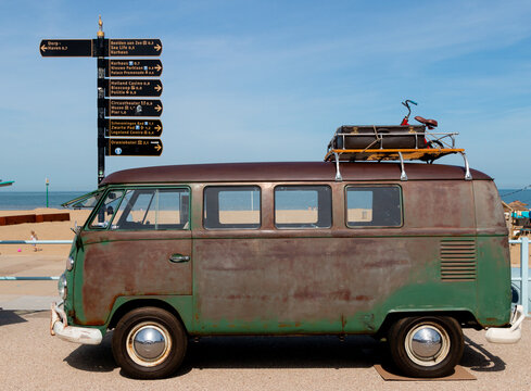 VW kombi camper wagen at classic car show