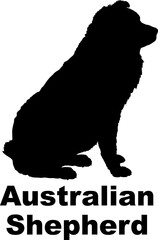 Dog Australian Shepherd silhouette Breeds Bundle Dogs on the move. Dogs in different poses.
The dog jumps, the dog runs. The dog is sitting. The dog is lying down. The dog is playing
