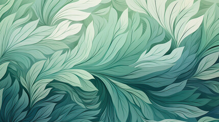 A sophisticated leafy pattern in abstract form, with intricate details and a balanced color palette, suitable for an elegant background Ai Generative