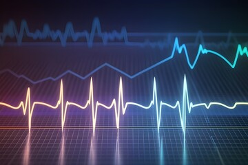 Develop an illustration of an electrocardiogram (ECG or EKG) graph, generative AI, background image