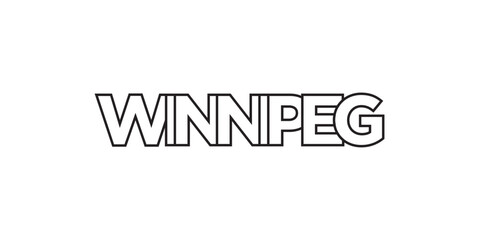 Winnipeg in the Canada emblem. The design features a geometric style, vector illustration with bold typography in a modern font. The graphic slogan lettering.