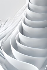 abstract architecture background with curved white wavy shapes, banner, decoration, cover design concept