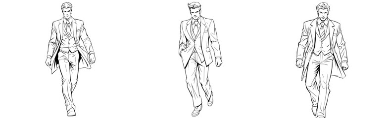 hand drawn illustration of  business man 
