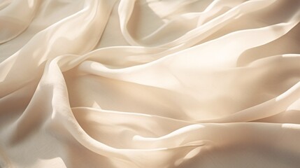 Boho wedding backdrop with natural light shadows on beige linen cloth texture. - obrazy, fototapety, plakaty