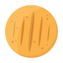 Arepa flatbread. Colombian cuisine. Vector illustrations.