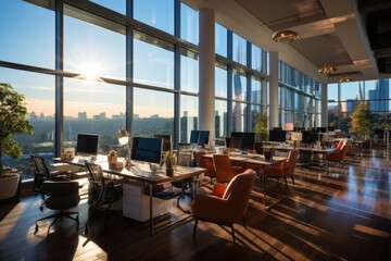 Fototapeta premium Modern office space where digital marketing and technology intersect, Generative AI