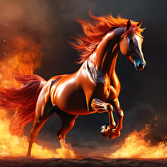 Obraz na płótnie Canvas Fiery Pegasus Ascending