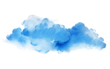 Celestial Elegance: The Beauty of a Sky with Single Blue Clouds Isolated on Transparent Background PNG.