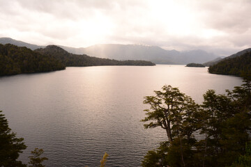 Fototapeta na wymiar a lake of the caino of the 7 lakes of Argentine Patagonia
