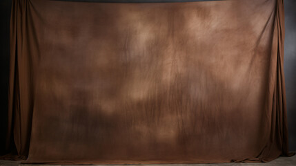 Dark brown painted canvas or muslin cloth backdrop - obrazy, fototapety, plakaty