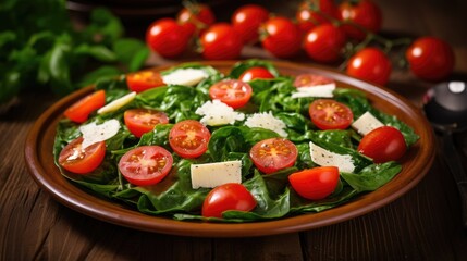 Spinach Salad with Tomatoes. Generative AI