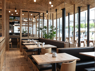 Frame mockup, ISO A paper size. Living room wall poster mockup. Interior mockup with house background. Modern interior design. 3D render. generative ai, cafe