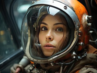 portrait of a woman astronaut