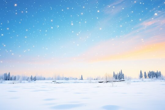 snow fields with orions belt