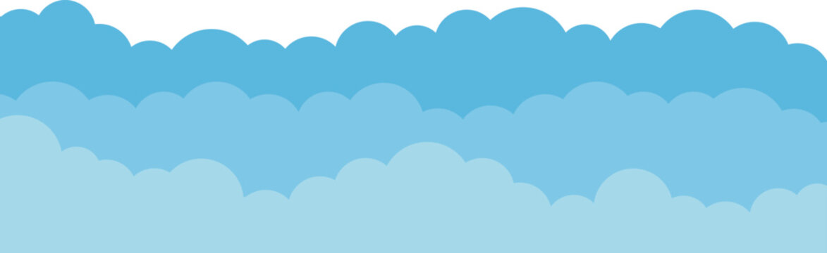 Simple blue clouds on a transparent background. Vector illustration, EPS 10.
