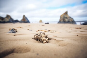 Fototapeta na wymiar wind eroded stones on a deserted beach