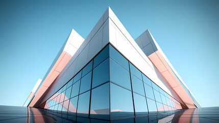 Fototapeta na wymiar 3d render of abstract futuristic architecture with empty concrete floor