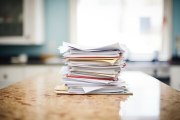 stack of refunded receipts on a clipboard