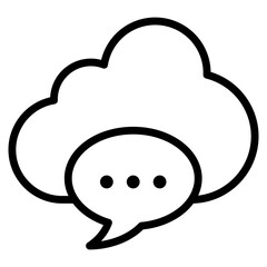 Cloud Messaging Icon Element For Design