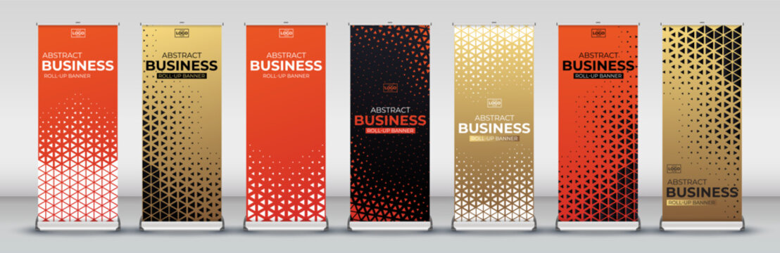 Luxury Roll up banner for business events, marketing presentations, pull up banners for x stands with print ready design