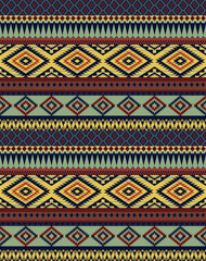 Native American traditional striped fabric patchwork abstract wallpaper vector seamless pattern for shirt fabric wrapping carpet rug tablecloth pillow