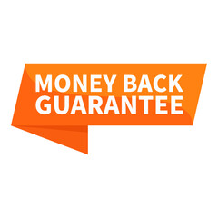 Money Back Guarantee In Orange Rectangle Ribbon Shape For Warranty Promotion Business Marketing Social Media Information
