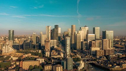 a view of a large city from a helicopter as it flies in the sky