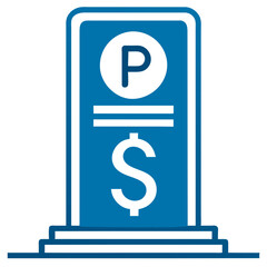 Pay-and-display parking system vektor icon illustation