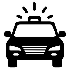 Obraz premium Car parked under a streetlight vektor icon illustation