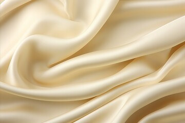 Fototapeta premium Opulent Monochrome Fabric Backdrop with Elegantly Draped Ivory Silk Satin for High-Quality Design
