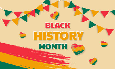 Vector illustration for celebrating African American History Month with text black history month