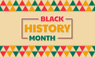 Vector illustration for celebrating African American History Month with text black history month