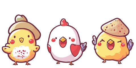 Pack of Cute baby chick illustration vector