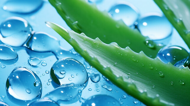 Blue Aloe Vera Cosmetic Gel Texture Macro Close Up - Highly Searched Photo on Microstock Platforms by Contributor Optimizing for Sales and Discoverability.
