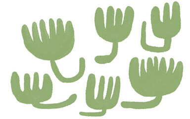 北欧風の花　黄緑