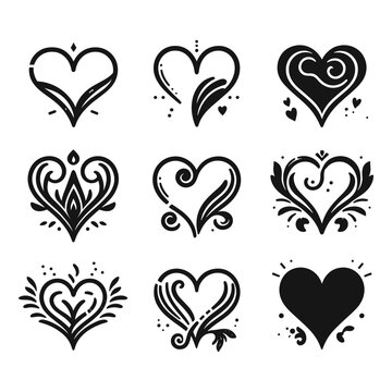 Set of love collection icons on a white background, Vector illustration.