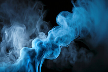 Forma abstrata e fluida de fumaça de cor azul.