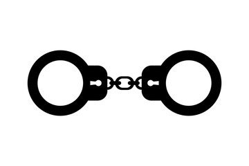 Handcuffs. Flat style element for graphic design. Simple icon