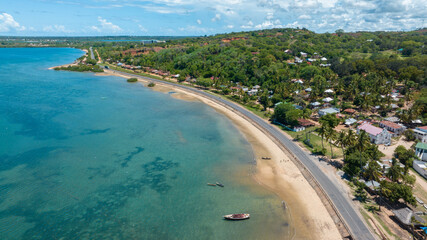 aerial view of Mikindani town in Southern Tanzania