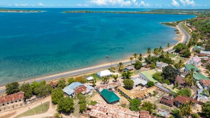 aerial view of Mikindani town in Southern Tanzania