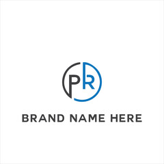 PR logo. P R design. White PR letter. PR, P R letter logo design. Initial letter PR linked circle uppercase monogram logo. P R letter logo vector design.